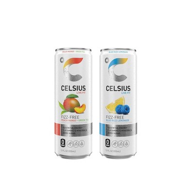 CELSIUS Variety Pack - Peach Mango & Blue Razz - 12 Fl Oz (Pack of 18)