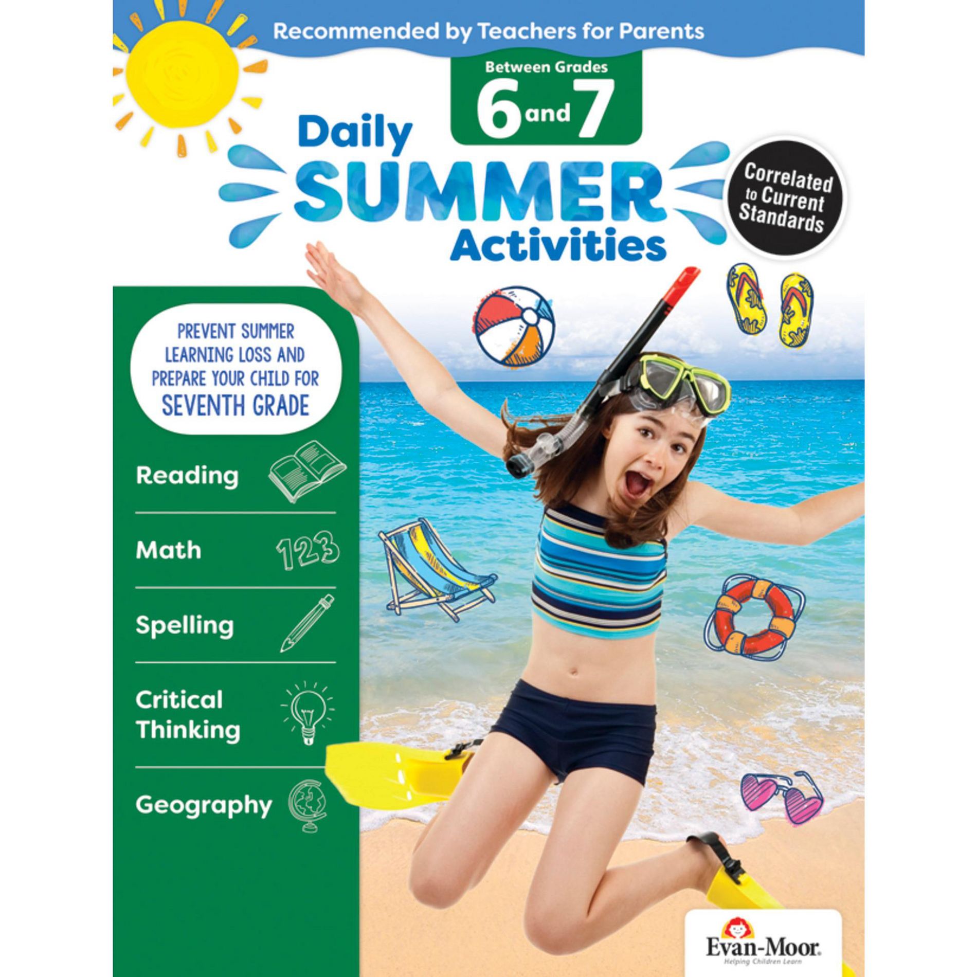 Evan-Moor Daily Summer Activities Workbook, 144 Pages, Grades 6 to 7