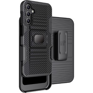 Nakedcellphone Combo for Samsung Galaxy A15 5G / A25 5G - Rugged Phone Case with Stand and Belt Clip Holster - 1 of 4