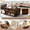 ALEXOUN 47.2" Rectangle Coffee Table with 4 Drawers and 2 Display Shelves,Wood Coffee Table with Fluted and Tempered Glass,for Living Room - 4 of 4
