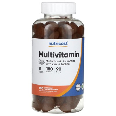 Nutricost Multivitamin Gummies with Zinc & Iodine, Mixed Berry, 180 Gummies