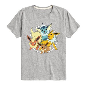 Boys' - Pokémon - Eevee Vaporeon Jolteon Flareon Eeveelutions Short Sleeve Graphic T-Shirt - 1 of 4
