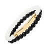 Steeltime Men's set of 2 black lava and white jade beaded bracelets with 18k gold plated stainless steel id - 2 of 4
