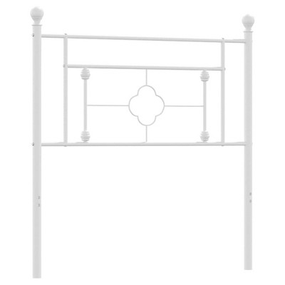 vidaXL Modern Metal Headboard, Robust Steel, Easy Assembly, White, Twin