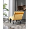 Vynxaria Velvet Upholstered Barrel Accent Chair Button Tufted, Solid Wood Frame, Black Rubber Wood Legs, Easy 15-Min Assembly - 3 of 4