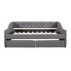 PAGED Twin Size Upholstered Daybed Modern Simple Wooden Bed Frame with 2 Storage Drawers for Living Room - 3 of 4
