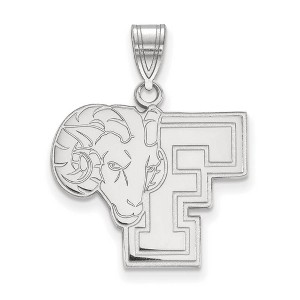 Black Bow Jewelry 14k White Gold Fordham Rams NCAA Large Pendant - 1 of 3