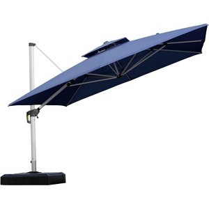 PURPLE LEAF 11ft Patio Umbrella Outdoor Square Double-Top Aluminum Umbrella Cantilever Patio Umbrella for Garden Deck Pool Patio - 1 of 4