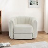 SKRAN Swivel Accent Barrel Chair, Modern Round Armchairs with Upholstered, Comfy Swivel Accent Chair for Living Room, White - 4 of 4