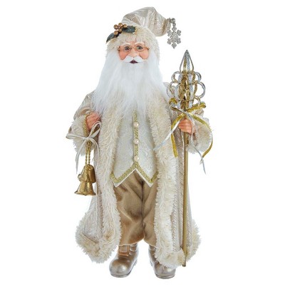 Kurt Adler 17-inch Light Gold Santa With Staff And Bells : Target