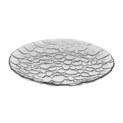 Essential Decor & Beyond 13.5" Round Glass Transparent Plate (Set of 12)