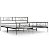 vidaXL Metal Bed Frame without Mattress with Footboard Black California King - 2 of 4