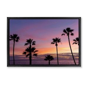 Stupell Industries Sunsets & Scattered Palm Trees Floating Frame Canvas Art - 1 of 4