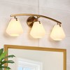 LNC Vabatahtlik 25-in 3-Lights Polished Gold Cone Modern/Contemporary Bathroom Vanity Lights ,Cream Jade Glass Shade - 2 of 4