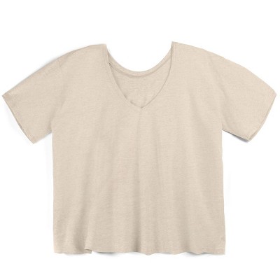 Of an Origin Oversized Organic Cotton Multi-way Maternity to Nursing Vneck Tee, The Neutrals, Oatmeal