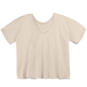 Of an Origin Oversized Organic Cotton Multi-way Maternity to Nursing Vneck Tee, The Neutrals, Oatmeal - 1 of 4