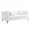 3 Pieces Living Room Sofa Loveseat Chair Set Modern Faux Leather Couch with Pillows -Morden Fort - 3 of 4