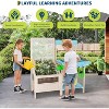 Outdoor Garden Potting Bench Table Work Station with Transparent Planter Box Raised Garden Bed 3 Side Plant Pots and Storage Shelf - 2 of 4
