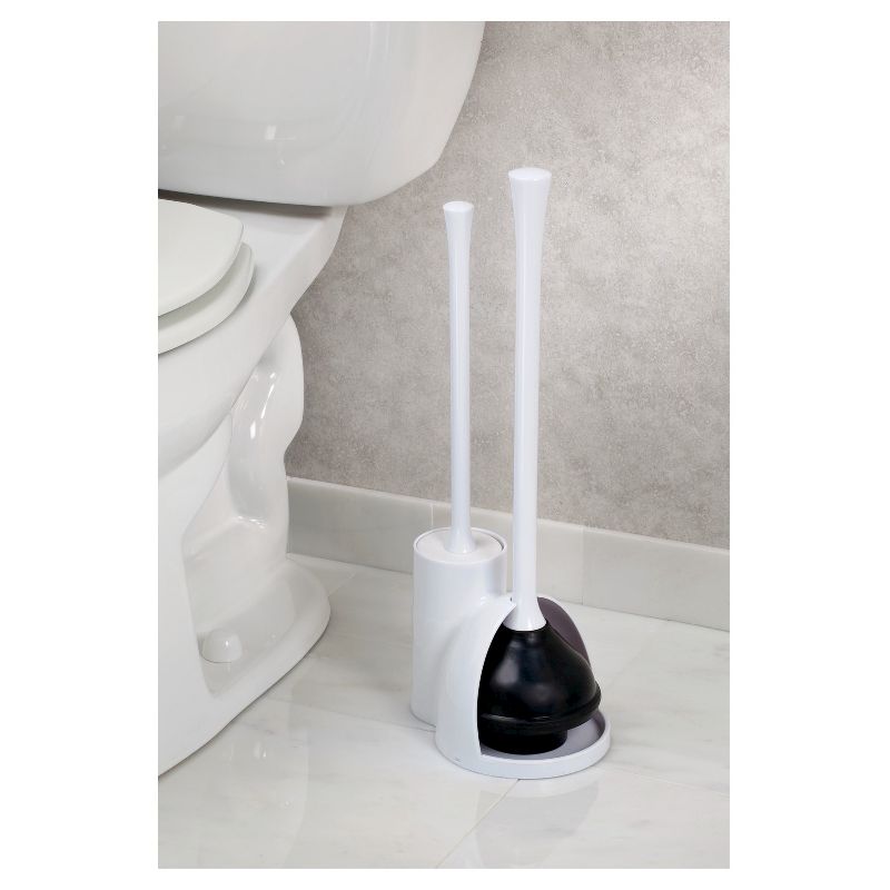 iDESIGN Una Slim Toilet Bowl Brush And Holder Set White, 5 of 6