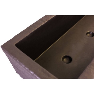 Extra Large Bronze Resin Rectangular Trough Planter