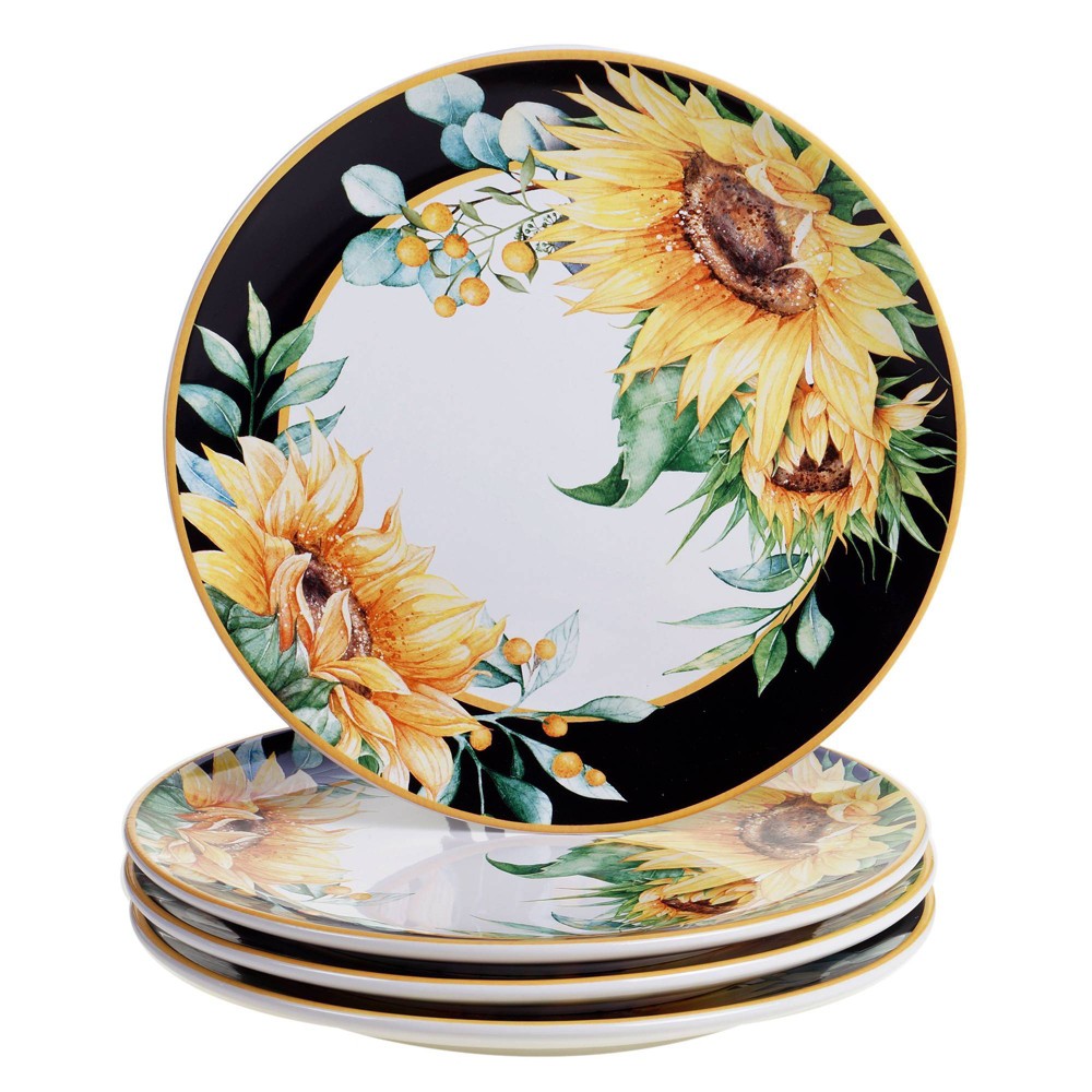 Photos - Plate Certified International 10.8" 4pk Earthenware Sunflower Fields Dinner  - Certified Internati 