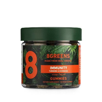 8Greens Immunity Vegan Gummies with Turmeric & Echinacea - 50ct