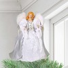 Roman 14.0 Inch White/ Silver Angel Tree Topper Christmas Tree Topper , Free Standing Feather Wings (1PC) - 4 of 4