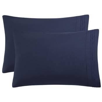 PiccoCasa Soft Breathable with Embroidery Brushed Microfiber Bed Pillowcases with Envelop Closure Set of 2