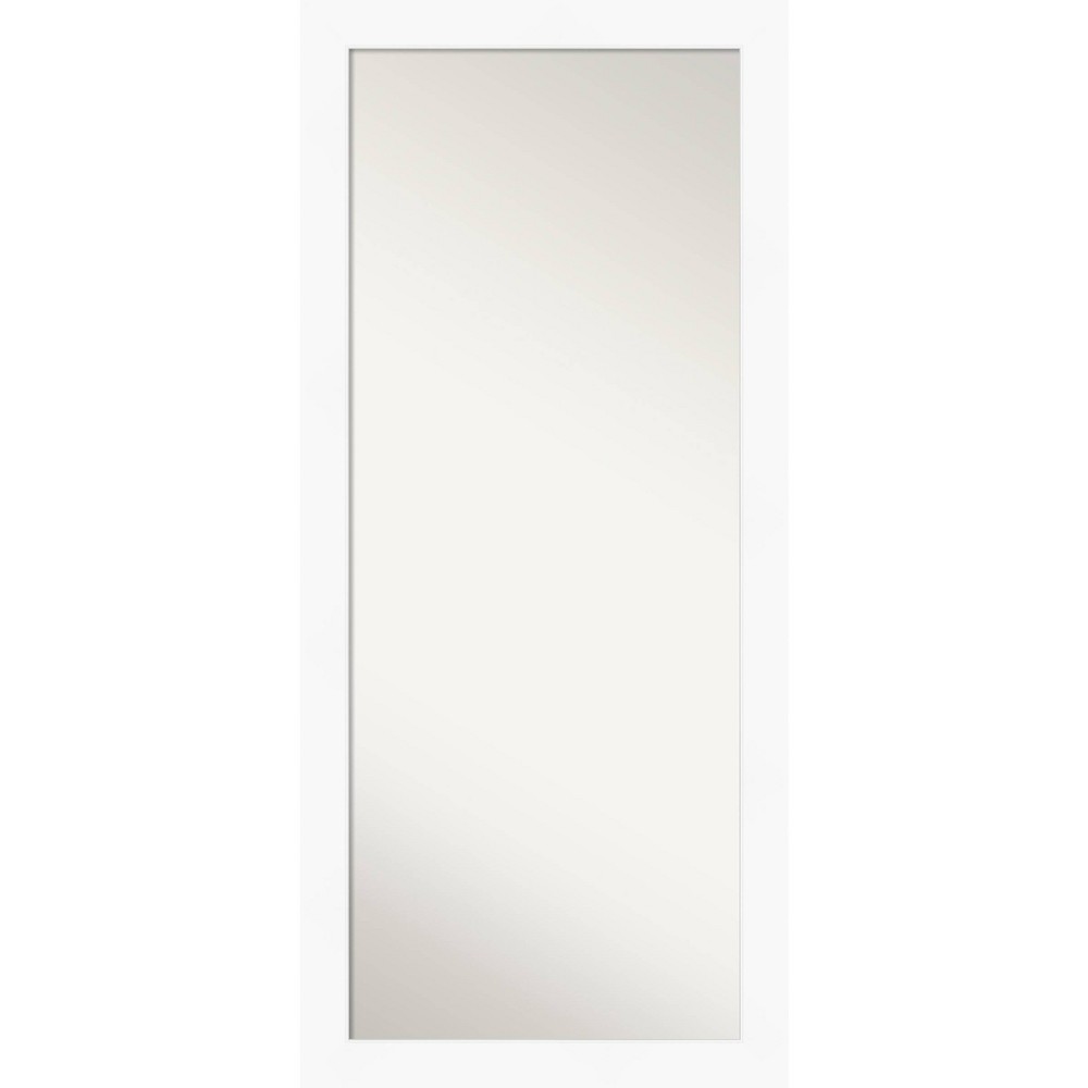 Photos - Wall Mirror 30" x 66" Non-Beveled Cabinet White Full Length Floor Leaner Mirror - Amanti Art