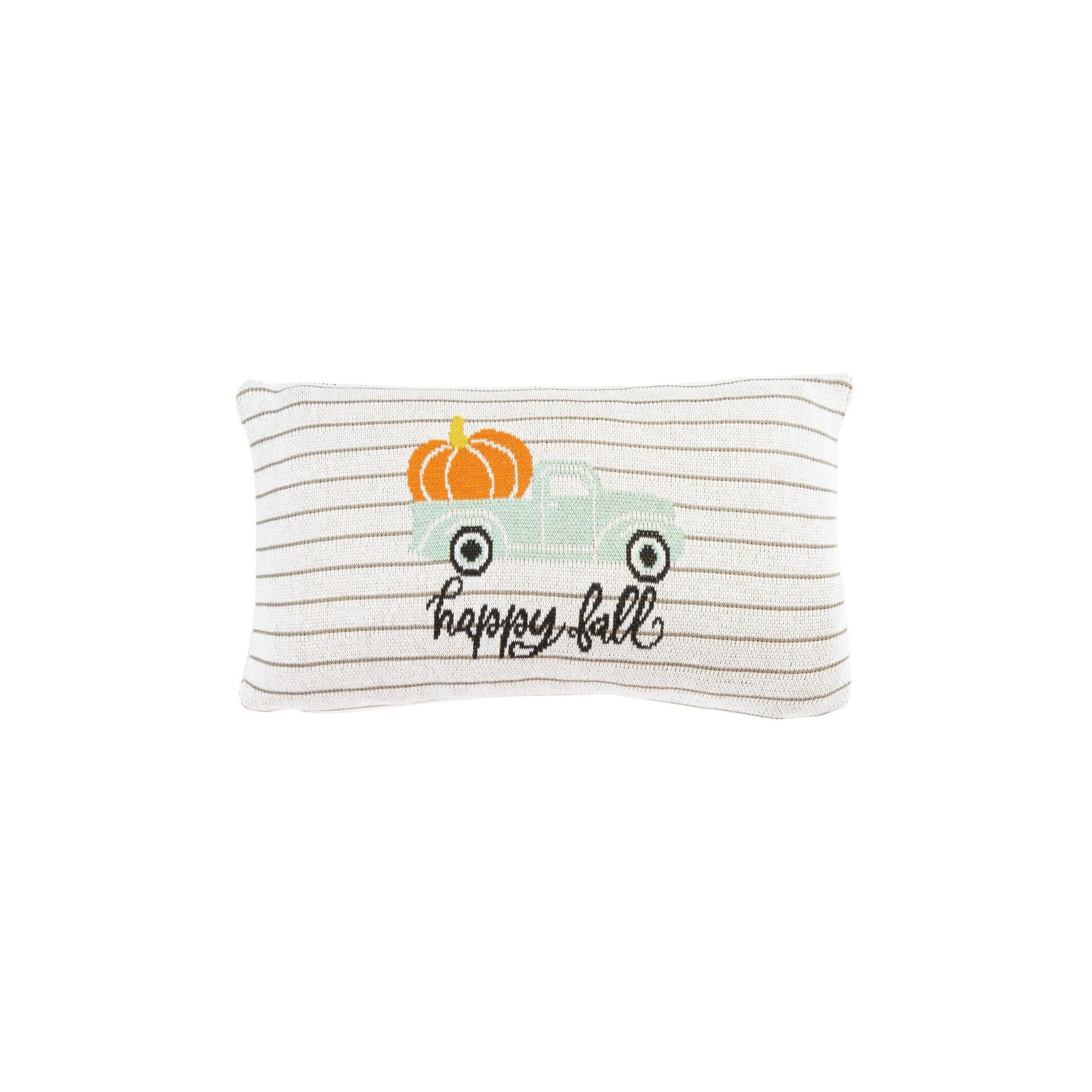 Pumpkin Truck Pillow - Multicolored - 12"X20" - Safavieh