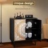 KTMBDW Accent Cabinet with 2 Doors, Pattern Carving Sideboard Buffet with Storage, Wood Credenza for Entryway, Living Room, Kitchen, Dining Room - 3 of 4