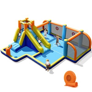 Infans Soccer-Themed Inflatable Water Slide Bouncer Splash Pool With 750W Blower - 1 of 4