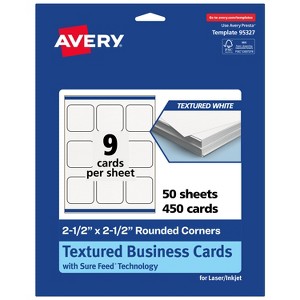 Avery Matte White Business Cards, 2-1/2" x 2-1/2" Square Rounded Corners - 1 of 4