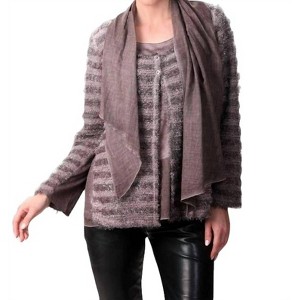 Women's 2-Button Stripe Top - ANGEL - 1 of 2