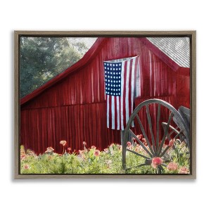 Stupell Industries Red Barn with American Flag, 31" x 25" - 1 of 4