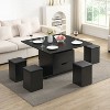 NicBex Modern Functional Lift-Top Coffee Table with Hidden Storage & Stools,Fashionable Tea table Center Table for Living Room,Office - 2 of 4