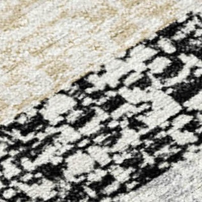 Black And Silver Striped Washable Indoor Outdoor Area Rug