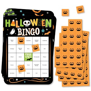 Big Dot of Happiness Jack-O'-Lantern Halloween - Bingo Cards and Markers - Kids Halloween Party Bingo Game - Set of 18 - 1 of 4