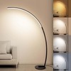Whizmax Arc Floor Lamp, 79" Dimmable LED Floor Lamp with 4 Color Temperatures Ultra Bright Curved Standing Tall Lamp for Bedroom Office Home, Black - 2 of 4