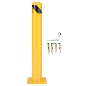 Safety Bollard, 4.5 Inch Diameter Steel Pipe Safety Bollard Post, Yellow Steel Bollard, Steel Safety , Perfect for Traffic-Sensitive Area - 1 of 4