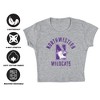 Women's Northwestern University Large Cap Sleeve Baby Rib Crop Top Athletic Heather - 4 of 4