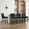 Hyleory Upholstered Counter and Bar Stools Solid Wood Legs, Button Tufted Back - 2 of 4