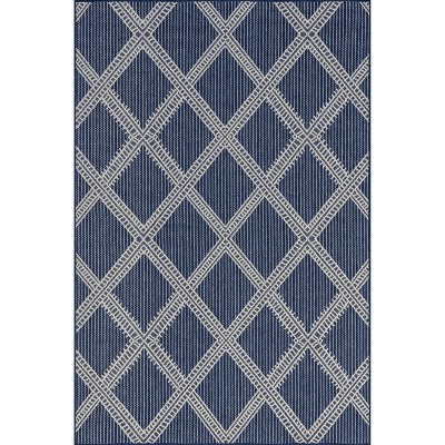 Nuloom Naya Trellis 8x10 Indoor/Outdoor Area Rug for Living Room Patio Deck Front Porch Kitchen, Navy/Ivory
