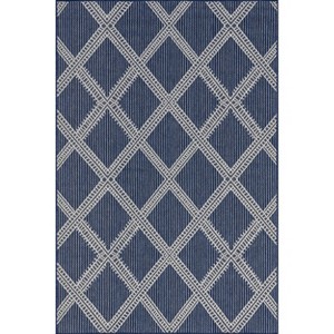 Nuloom Naya Trellis 8x10 Indoor/Outdoor Area Rug for Living Room Patio Deck Front Porch Kitchen, Navy/Ivory - 1 of 4