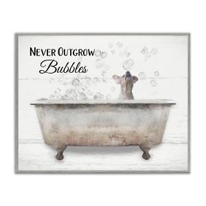 Stupell Industries Never Outgrow Bubbles Dog Tub Framed Giclee Art - 1 of 4
