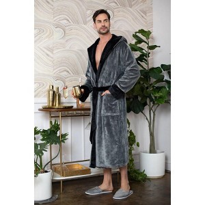 Lotus Linen Men’s Robe with Hood – Ultra-Soft Plush Comfort for Everyday Use - 1 of 4
