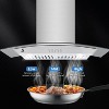 30 in. Silver Stainless Steel Wall Mount Range Hood with 380 CFM 3-Speed Fan, Tempered Glass, LED Lights, Permanent Dishwasher-Safe Filters - 4 of 4
