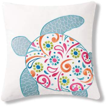 C&F Home 18" x 18" St. Kitts Turtle Embroidered Pillow