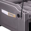 3-Length Multi-Functional Sofa Bed with Suede, USB, Ashtray, & Swivel Phone Stand - 3 of 4