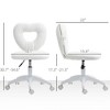 QingMoon Office Chair with Heart-Shaped Back, Height Adjustable Computer Desk Chair, Ergonomic Makeup Vanity Chair with Swivel Wheels for Home Office - 4 of 4